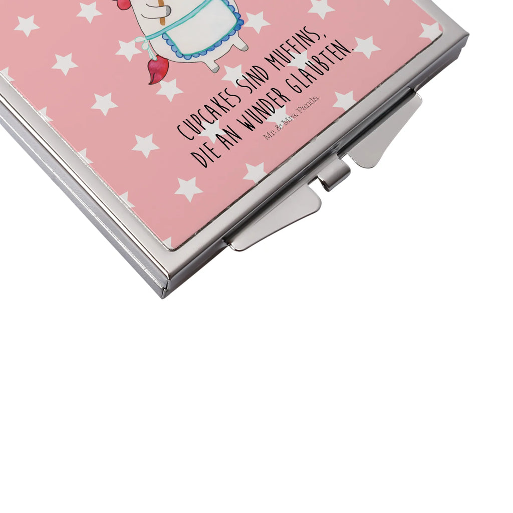Handbag mirror unicorn Kitchen mirror, silver, make up, square, handbag, make-up mirror, unicorn, unicorns, Unicorn, cook, Baker gift, dreaming, baker present, pie, hobby cook, muffin, motivation, dreamer, bake, cake