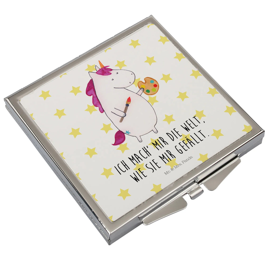Handtaschenspiegel quadratisch Einhorn Künstler Vintage Kompaktspiegel, Tragbarer Spiegel, Handspiegel Mit Hülle, Klappbarer Handspiegel, Reise Spiegel, Quadratischer Handspiegel, Silber, Klappspiegel, Mini Spiegel, Spiegel Für Schminktasche, Handspiegel Zum Mitnehmen, Schminkspiegel Kompakt, Handspiegel Für Damen, Design Taschenspiegel, Schminkspiegel To Go, Spiegel Für Unterwegs, Taschen-Kosmetikspiegel, Spiegel Für Handtasche, Kompaktspiegel, Handtaschenspiegel, Handspiegel Geschenkidee, Spiegel Für Make-Up Tasche, Runder Taschenspiegel, Klappbarer Taschenspiegel, Deko Handspiegel, Taschenspiegel, Kosmetikspiegel Klein, Einhörner, Einhorn, Unicorn, Einhorn Deko, Stift, Welt, Farbe, Zeichnen, Englisch, Malen, Geschenk, Artist, Künstler, Maler, Pinsel