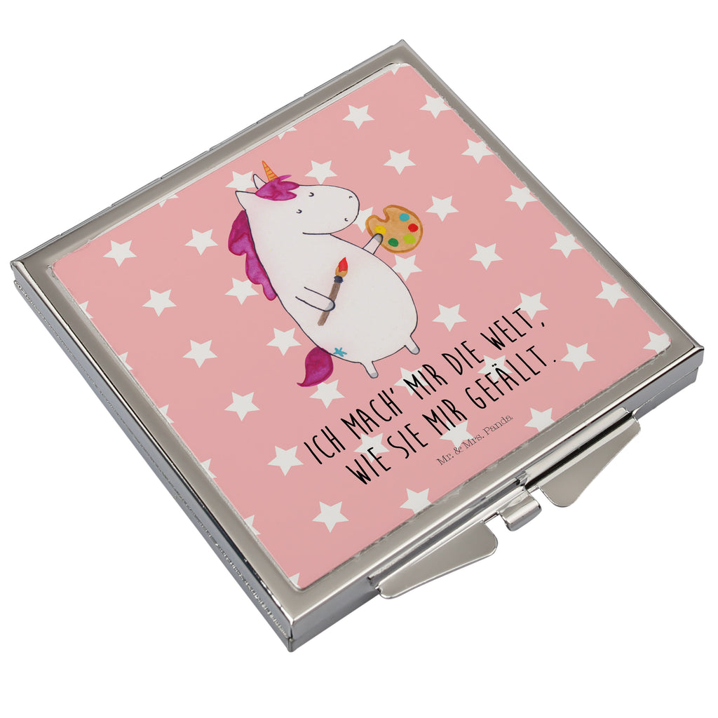 Handtaschenspiegel quadratisch Einhorn Künstler Vintage Kompaktspiegel, Tragbarer Spiegel, Handspiegel Mit Hülle, Klappbarer Handspiegel, Reise Spiegel, Quadratischer Handspiegel, Silber, Klappspiegel, Mini Spiegel, Spiegel Für Schminktasche, Handspiegel Zum Mitnehmen, Schminkspiegel Kompakt, Handspiegel Für Damen, Design Taschenspiegel, Schminkspiegel To Go, Spiegel Für Unterwegs, Taschen-Kosmetikspiegel, Spiegel Für Handtasche, Kompaktspiegel, Handtaschenspiegel, Handspiegel Geschenkidee, Spiegel Für Make-Up Tasche, Runder Taschenspiegel, Klappbarer Taschenspiegel, Deko Handspiegel, Taschenspiegel, Kosmetikspiegel Klein, Einhörner, Einhorn, Unicorn, Einhorn Deko, Stift, Welt, Farbe, Zeichnen, Englisch, Malen, Geschenk, Artist, Künstler, Maler, Pinsel
