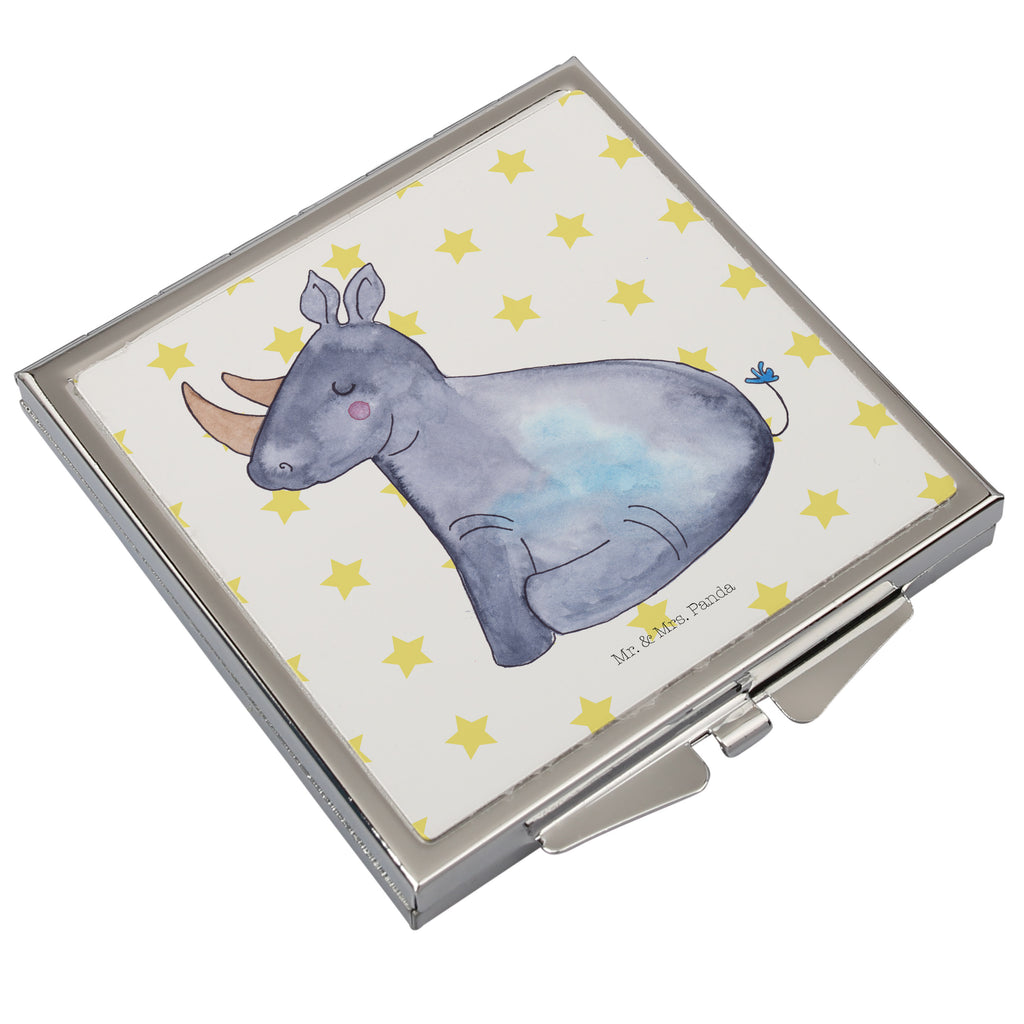 Handbag mirror unicorn rhino silver, mirror, handbag, make-up mirror, make up, square, unicorn, unicorns, funny saying, zoo, funny, Unicorn, rhinoceros, unicorn love, unicornpower, unicorn saying, rhino, witty, glitter, rainbow