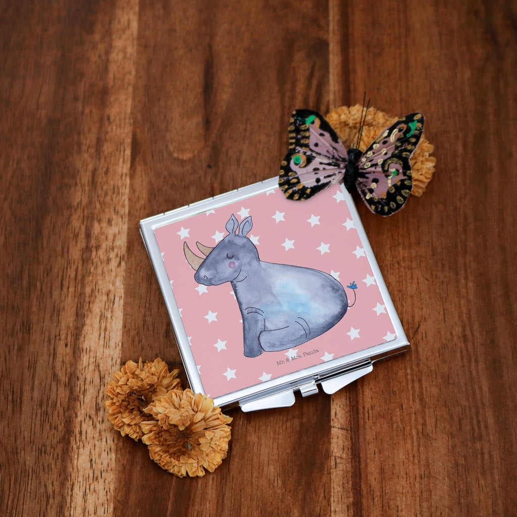 Handbag mirror unicorn rhino silver, mirror, handbag, make-up mirror, make up, square, unicorn, unicorns, funny saying, zoo, funny, Unicorn, rhinoceros, unicorn love, unicornpower, unicorn saying, rhino, witty, glitter, rainbow