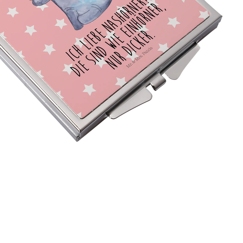 Handbag mirror unicorn rhino silver, mirror, handbag, make-up mirror, make up, square, unicorn, unicorns, funny saying, zoo, funny, Unicorn, rhinoceros, unicorn love, unicornpower, unicorn saying, rhino, witty, glitter, rainbow