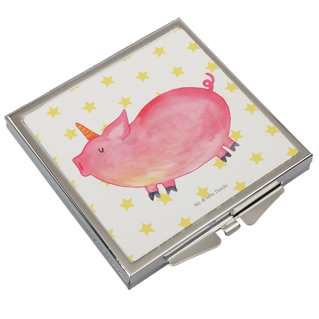 Handbag mirror unicorn Pig silver, mirror, make up, square, make-up mirror, handbag, unicorn, unicorns, Unicorn, girlfriend gift, Funny saying, pigcorn, Pig, piggy, piggycorn