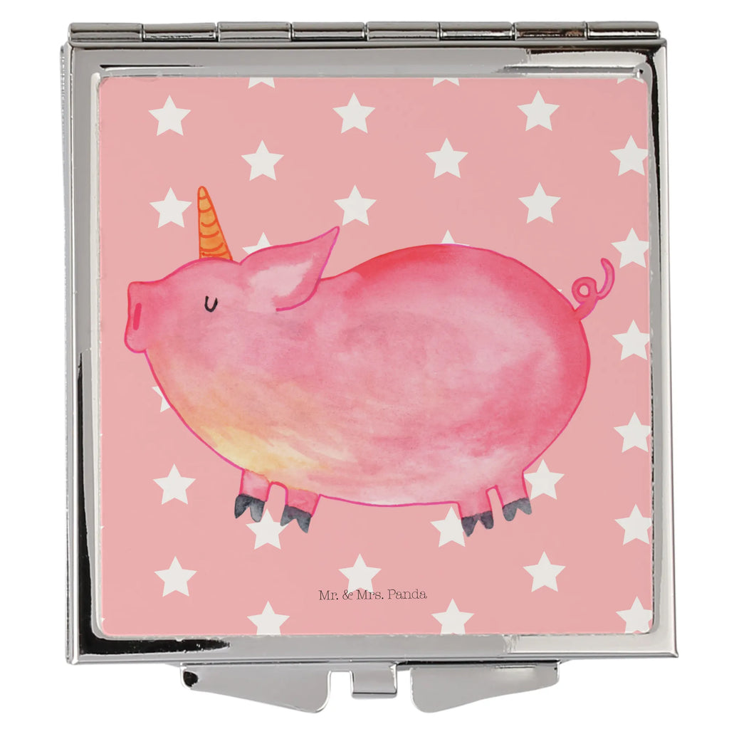 Handbag mirror unicorn Pig silver, mirror, make up, square, make-up mirror, handbag, unicorn, unicorns, Unicorn, girlfriend gift, Funny saying, pigcorn, Pig, piggy, piggycorn