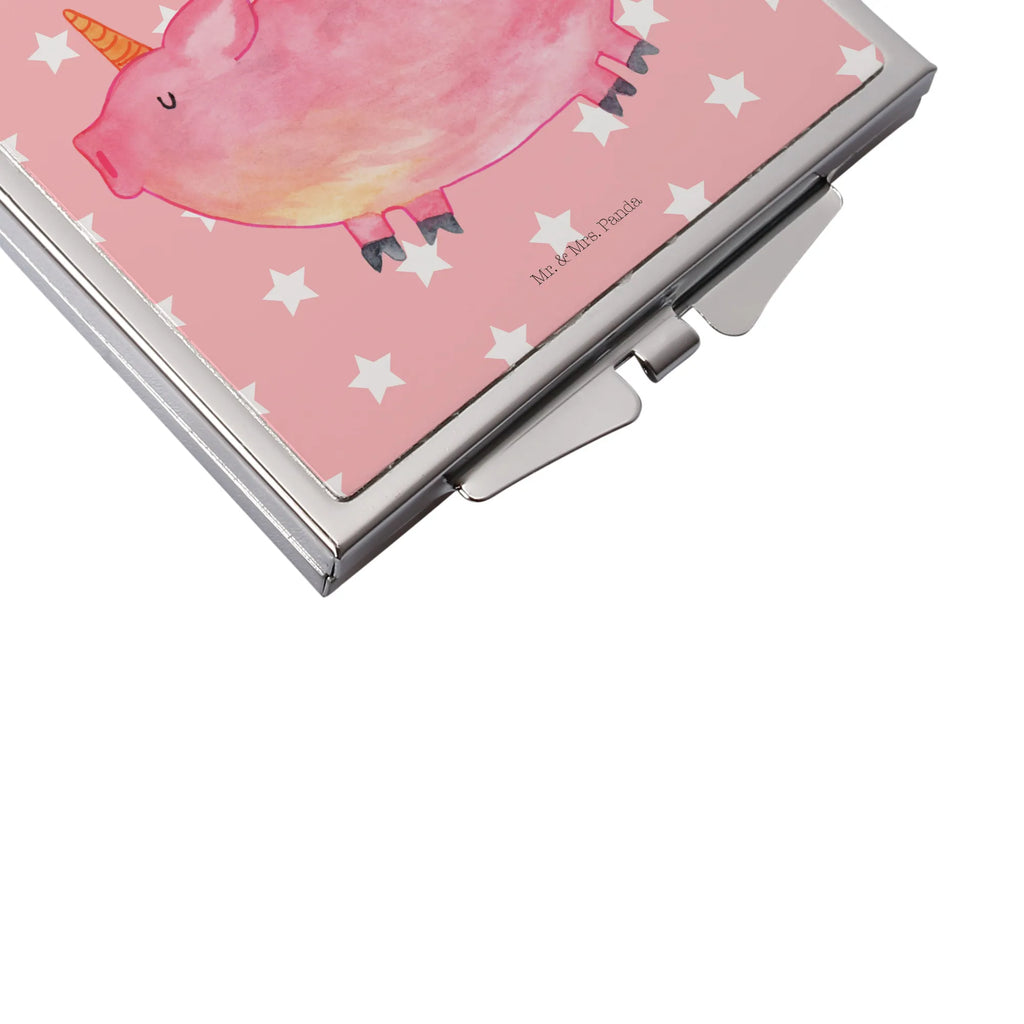 Handbag mirror unicorn Pig silver, mirror, make up, square, make-up mirror, handbag, unicorn, unicorns, Unicorn, girlfriend gift, Funny saying, pigcorn, Pig, piggy, piggycorn