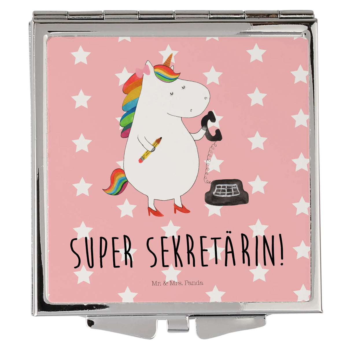 Handbag mirror unicorn secretary