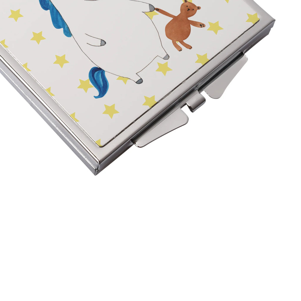 Kwadratowe lusterko do torebki Jednorożec Miś Jednorożec, jednorożce, dekoracje jednorożca, jednorożec