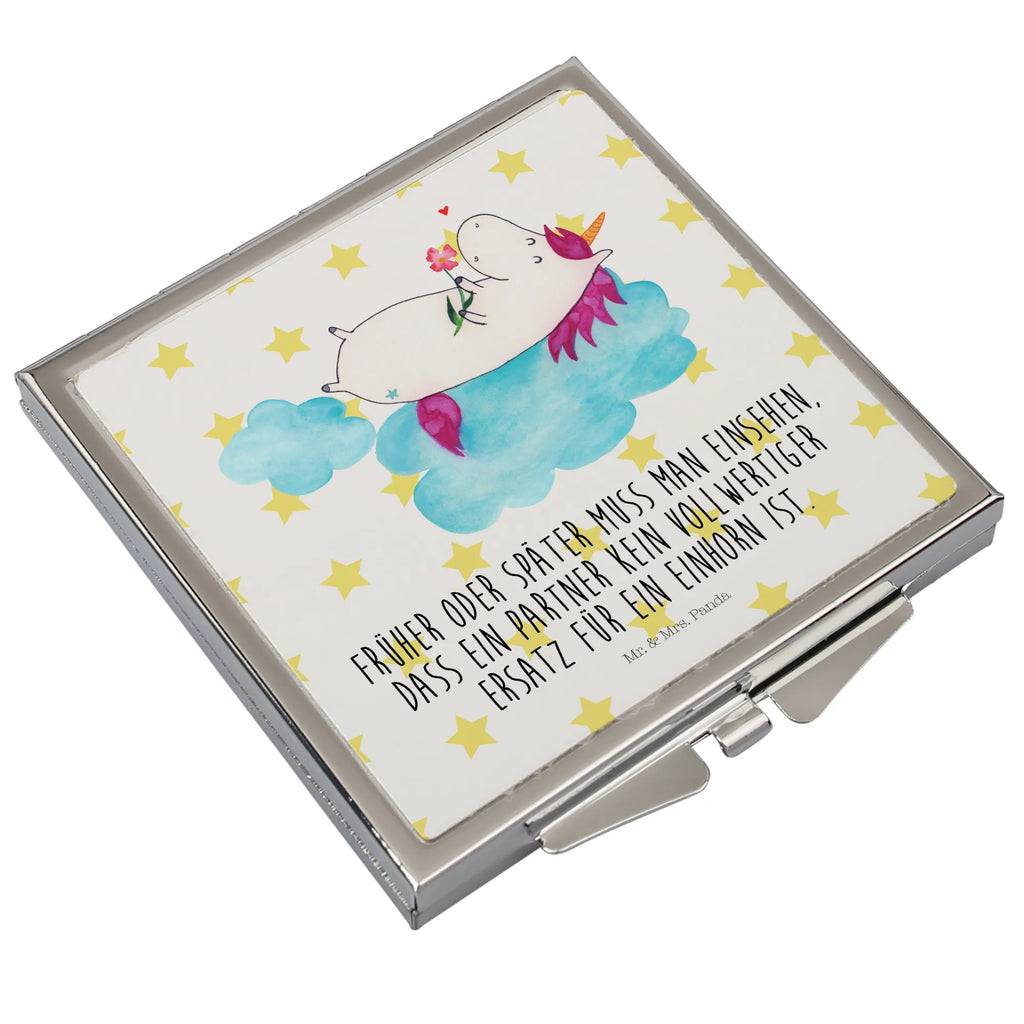 Handbag mirror unicorn In love mirror, make up, square, make-up mirror, silver, handbag, unicorn, unicorns, Unicorns, Unicorn, girlfriend gift, Love Proof, cloud, Girlfriend present, Love