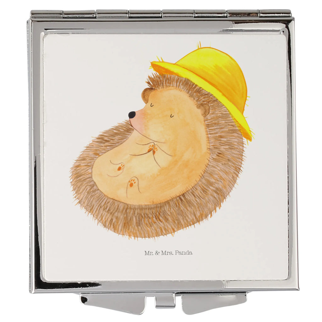 Handbag mirror Hedgehog Pray make up, handbag, make-up mirror, square, silver, mirror, small animals, cute, funny, cute animal motives, hand drawn, small world, funny sayings, good mood, happy, gifts, gift ideas, special gifts, animal lover, card, gratitude, sun hat, enjoy, be grateful, life, God, hedgehog with hat, Amen, pray, hedgehog
