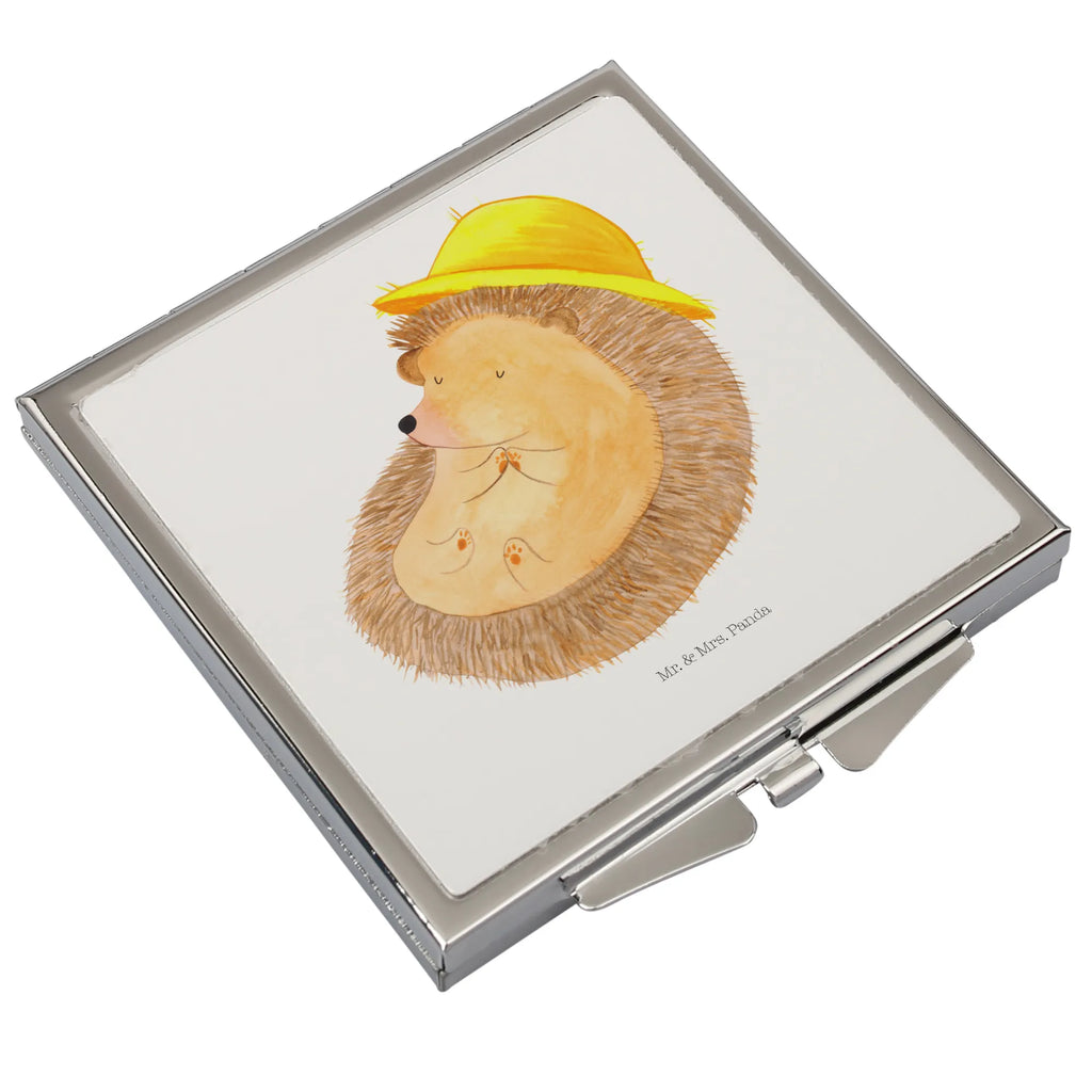 Handbag mirror Hedgehog Pray make up, handbag, make-up mirror, square, silver, mirror, small animals, cute, funny, cute animal motives, hand drawn, small world, funny sayings, good mood, happy, gifts, gift ideas, special gifts, animal lover, card, gratitude, sun hat, enjoy, be grateful, life, God, hedgehog with hat, Amen, pray, hedgehog