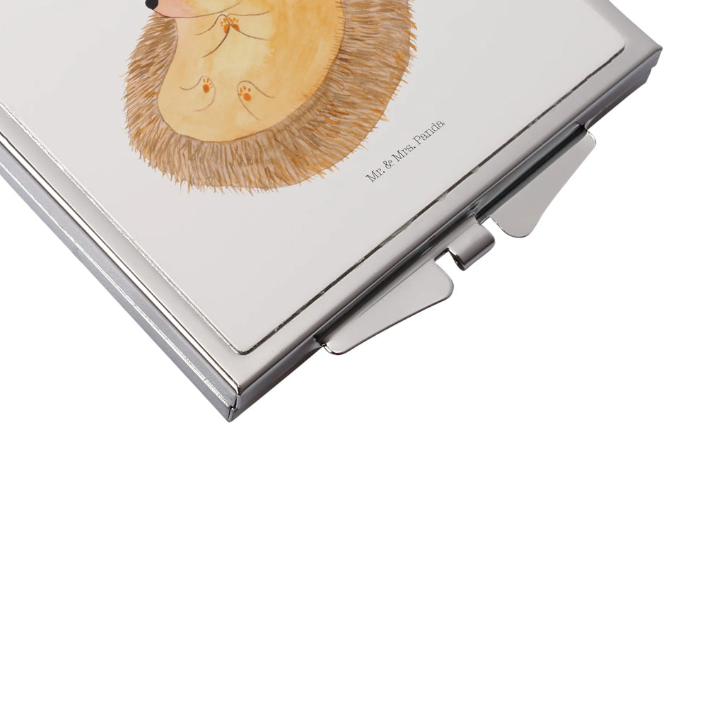 Handbag mirror Hedgehog Pray make up, handbag, make-up mirror, square, silver, mirror, small animals, cute, funny, cute animal motives, hand drawn, small world, funny sayings, good mood, happy, gifts, gift ideas, special gifts, animal lover, card, gratitude, sun hat, enjoy, be grateful, life, God, hedgehog with hat, Amen, pray, hedgehog