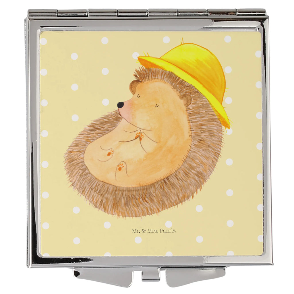 Handbag mirror Hedgehog Pray make up, handbag, make-up mirror, square, silver, mirror, small animals, cute, funny, cute animal motives, hand drawn, small world, funny sayings, good mood, happy, gifts, gift ideas, special gifts, animal lover, card, gratitude, sun hat, enjoy, be grateful, life, God, hedgehog with hat, Amen, pray, hedgehog