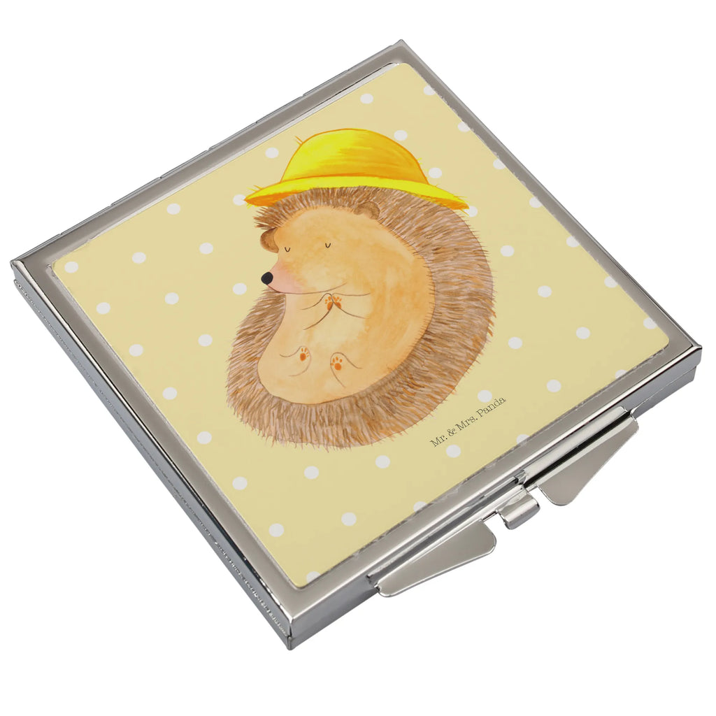 Handbag mirror Hedgehog Pray make up, handbag, make-up mirror, square, silver, mirror, small animals, cute, funny, cute animal motives, hand drawn, small world, funny sayings, good mood, happy, gifts, gift ideas, special gifts, animal lover, card, gratitude, sun hat, enjoy, be grateful, life, God, hedgehog with hat, Amen, pray, hedgehog