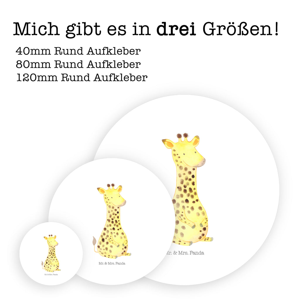 Rund Aufkleber Giraffe Zufrieden Sticker, Aufkleber, Etikett, Afrika, Wildtiere, Giraffe, Zufrieden, Glück, Abenteuer
