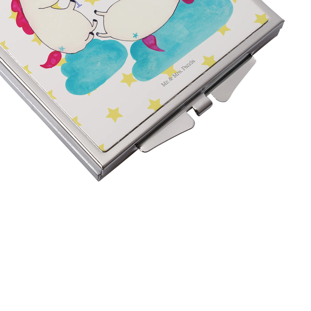 Kwadratowe lusterko do torebki jednorożec szampan Jednorożec, jednorożce, dekoracje jednorożca, jednorożec