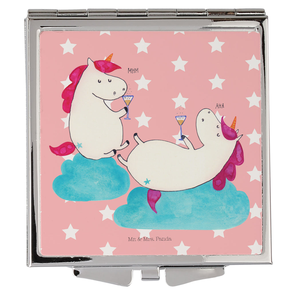 Kwadratowe lusterko do torebki jednorożec szampan Jednorożec, jednorożce, dekoracje jednorożca, jednorożec