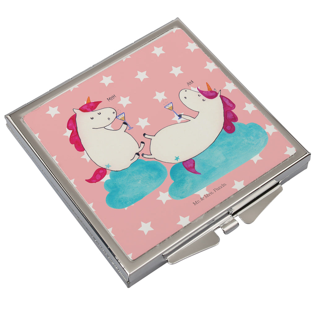 Kwadratowe lusterko do torebki jednorożec szampan Jednorożec, jednorożce, dekoracje jednorożca, jednorożec