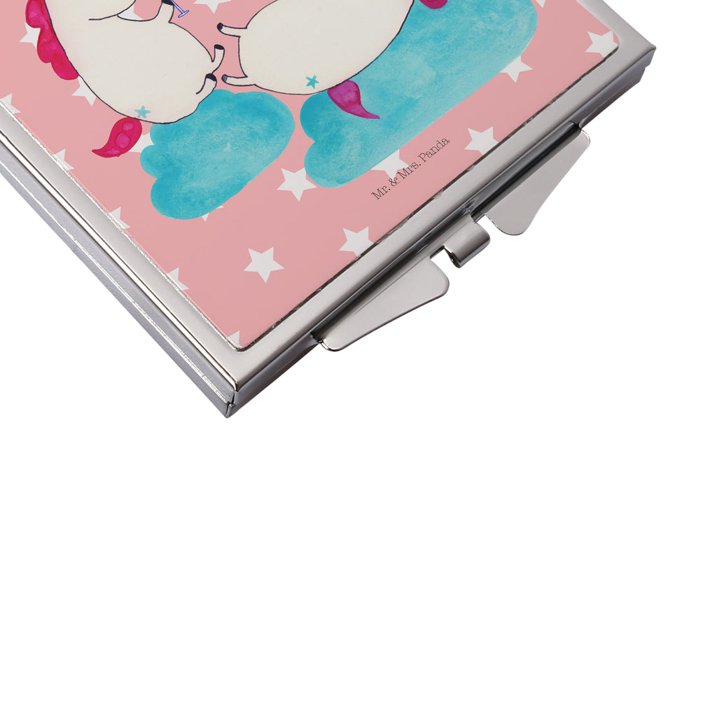 Kwadratowe lusterko do torebki jednorożec szampan Jednorożec, jednorożce, dekoracje jednorożca, jednorożec