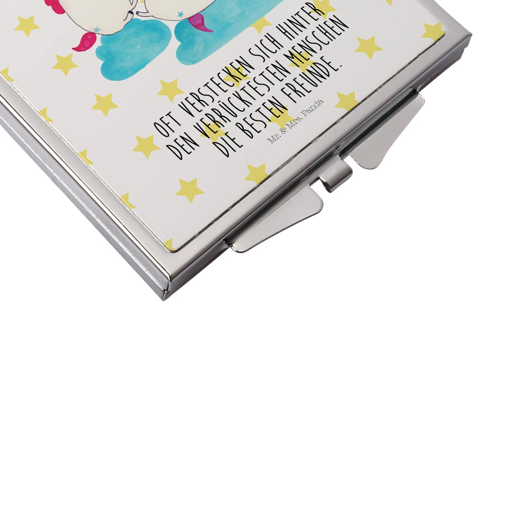 Kwadratowe lusterko do torebki jednorożec szampan Jednorożec, jednorożce, dekoracje jednorożca, jednorożec