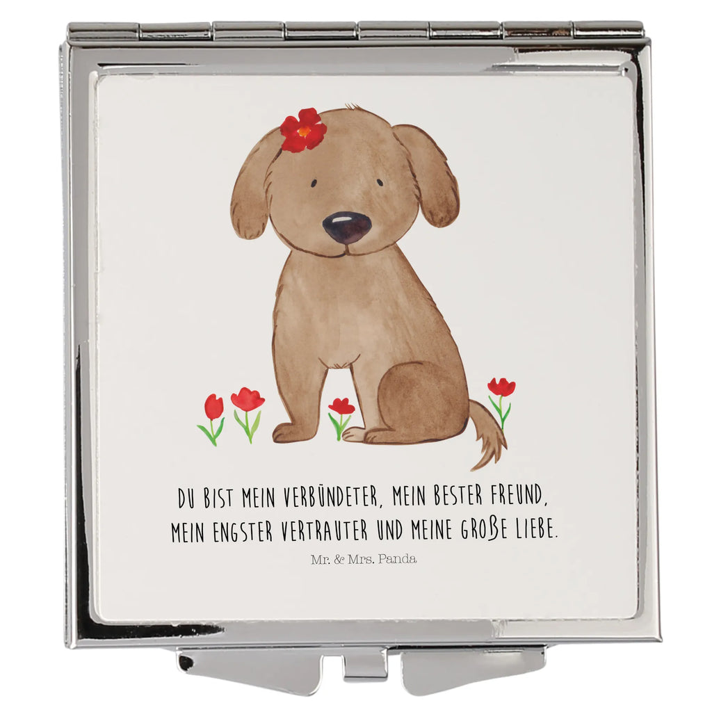 Kwadratowe lusterko do torebki pies Dama Pies, motyw psa, zwierzę domowe, rasa psa, miłośnik zwierząt, właściciel psa, powiedzenia