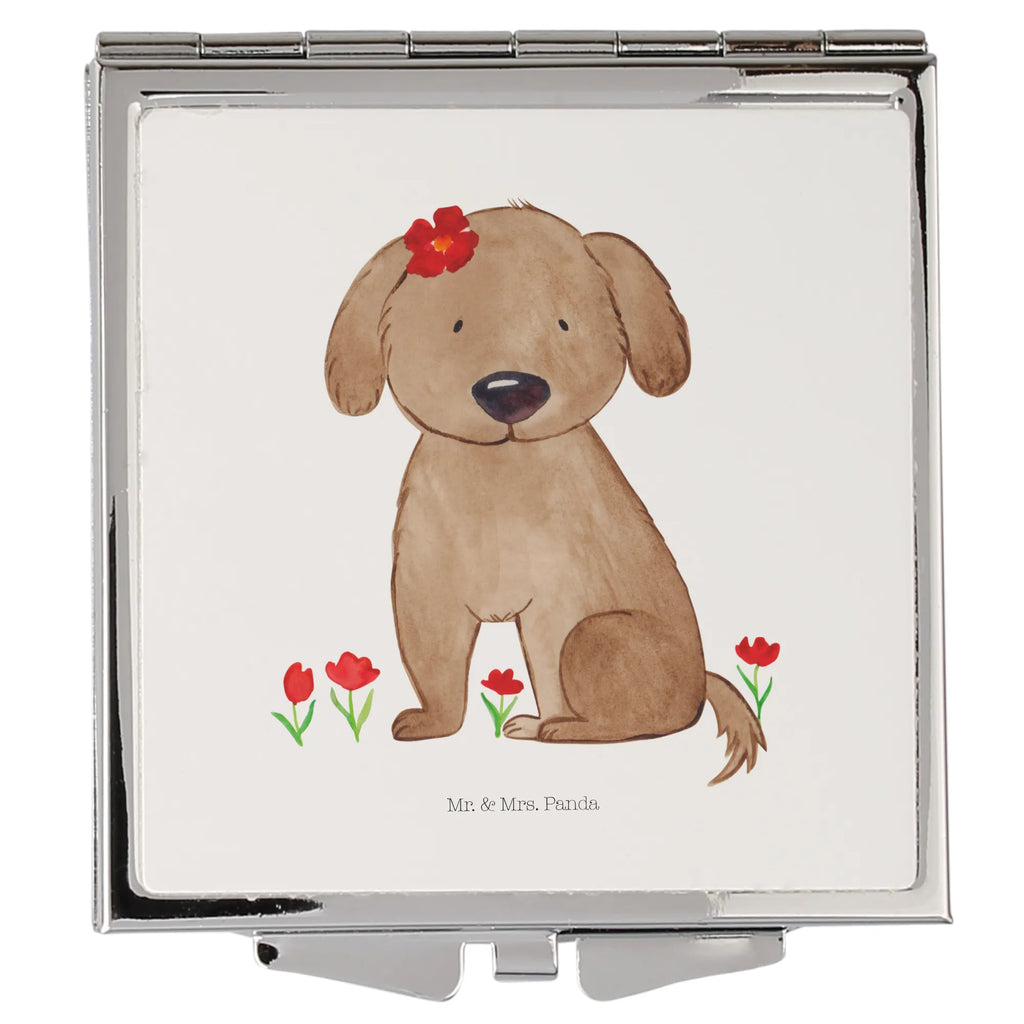 Kwadratowe lusterko do torebki pies Dama Pies, motyw psa, zwierzę domowe, rasa psa, miłośnik zwierząt, właściciel psa, powiedzenia