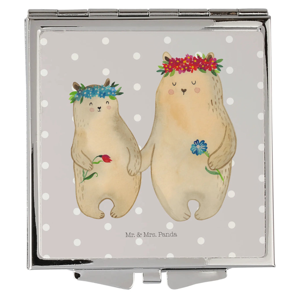 Handtaschenspiegel quadratisch Bären mit Blumenkranz Kosmetikspiegel Klein, Klappbarer Handspiegel, Klappbarer Taschenspiegel, Mini Spiegel, Taschen-Kosmetikspiegel, Taschenspiegel, Tragbarer Spiegel, Handspiegel Zum Mitnehmen, Runder Taschenspiegel, Deko Handspiegel, Spiegel Für Unterwegs, Handspiegel Geschenkidee, Spiegel Für Schminktasche, Handtaschenspiegel, Design Taschenspiegel, Schminkspiegel To Go, Handspiegel Für Damen, Quadratischer Handspiegel, Schminkspiegel Kompakt, Klappspiegel, Spiegel Für Make-Up Tasche, Handspiegel Mit Hülle, Spiegel Für Handtasche, Kompaktspiegel, Silber, Reise Spiegel, Vintage Kompaktspiegel, Vatertag, Papa, Oma, Opa, Muttertag, Familie, Schwester, Bruder, Mama, Kinder, Kind, Töchter, Family, Geschenk Mama. Muttertag, Lieblingsmama, Mutter, Mami, Tochter, Lieblingsmensch, Bären, Vorbild, Bär, Mutti, Weltbeste Mama, Beste Mutter