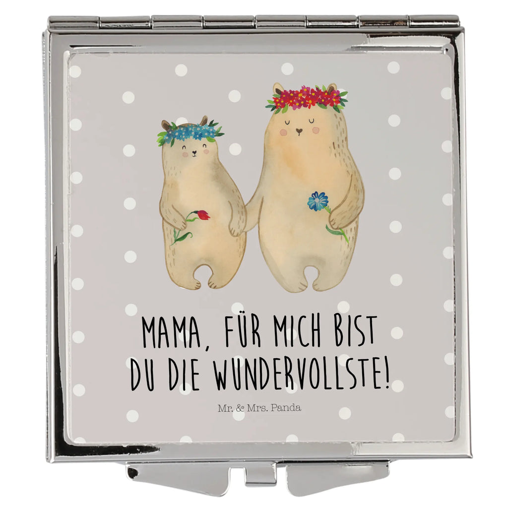 Handtaschenspiegel quadratisch Bären mit Blumenkranz Kosmetikspiegel Klein, Klappbarer Handspiegel, Klappbarer Taschenspiegel, Mini Spiegel, Taschen-Kosmetikspiegel, Taschenspiegel, Tragbarer Spiegel, Handspiegel Zum Mitnehmen, Runder Taschenspiegel, Deko Handspiegel, Spiegel Für Unterwegs, Handspiegel Geschenkidee, Spiegel Für Schminktasche, Handtaschenspiegel, Design Taschenspiegel, Schminkspiegel To Go, Handspiegel Für Damen, Quadratischer Handspiegel, Schminkspiegel Kompakt, Klappspiegel, Spiegel Für Make-Up Tasche, Handspiegel Mit Hülle, Spiegel Für Handtasche, Kompaktspiegel, Silber, Reise Spiegel, Vintage Kompaktspiegel, Vatertag, Papa, Oma, Opa, Muttertag, Familie, Schwester, Bruder, Mama, Kinder, Kind, Töchter, Family, Geschenk Mama. Muttertag, Lieblingsmama, Mutter, Mami, Tochter, Lieblingsmensch, Bären, Vorbild, Bär, Mutti, Weltbeste Mama, Beste Mutter