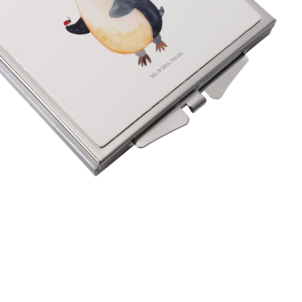 Kwadratowe lusterko do torebki Pingwin biedronka Pinguin