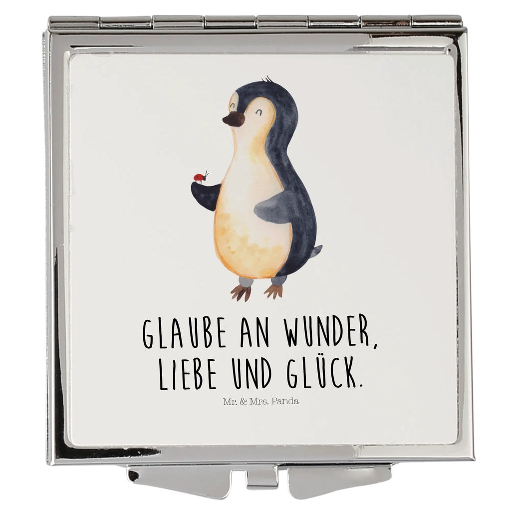 Kwadratowe lusterko do torebki Pingwin biedronka Pinguin