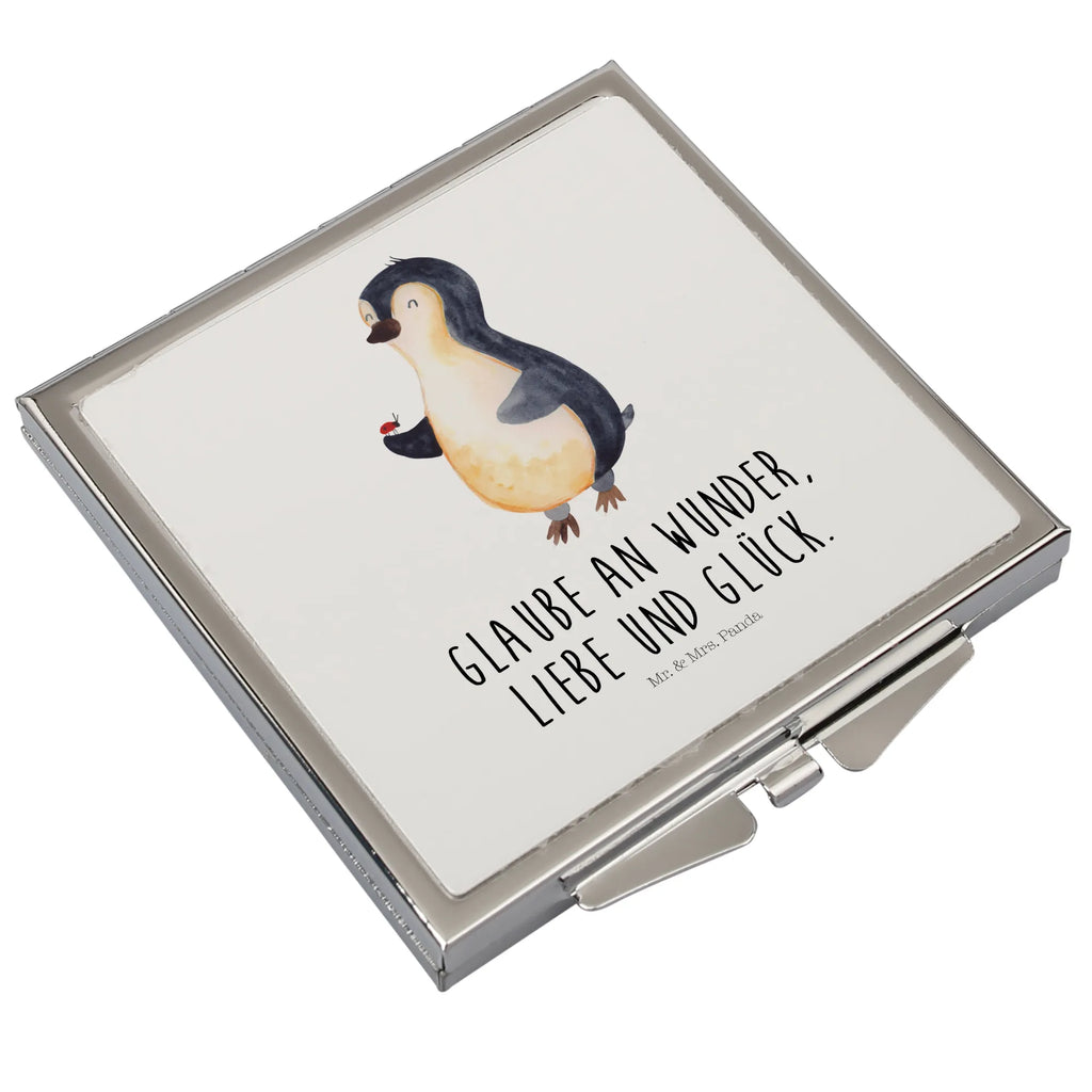 Kwadratowe lusterko do torebki Pingwin biedronka Pinguin