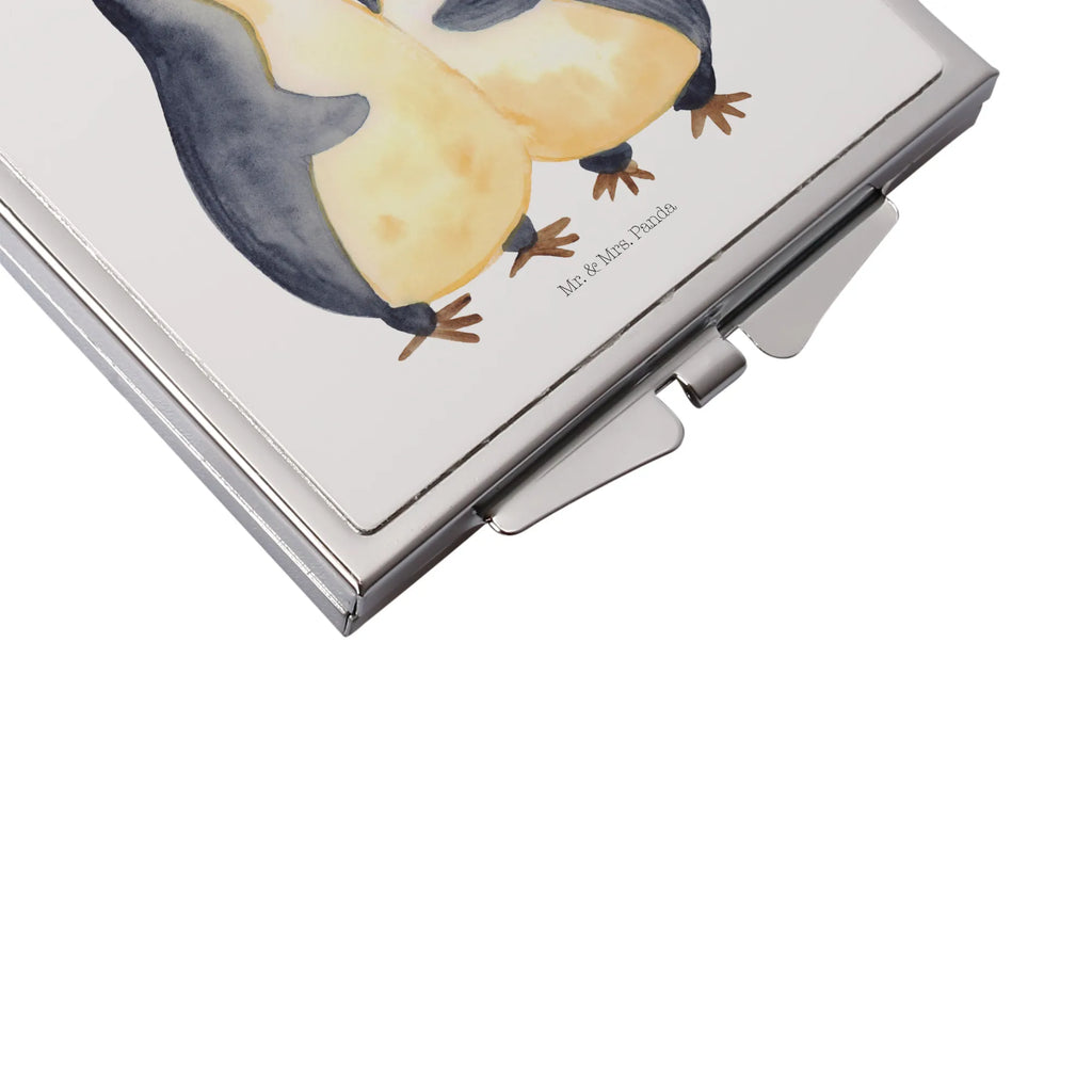 Kwadratowe lusterko do torebki Pingwin przytulać Pinguin