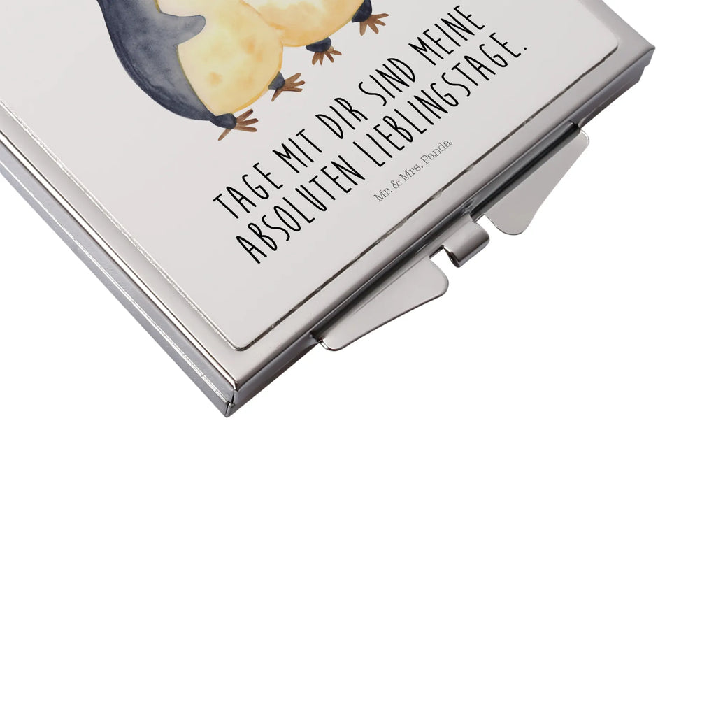 Kwadratowe lusterko do torebki Pingwin przytulać Pinguin