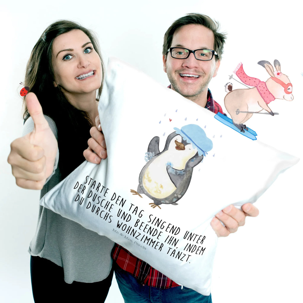 Cushion Penguin have a shower Kissen 40x40, Motivkissen, Kopfkissen 40x40, Zierkissen, Sofakissen, sitzkissen, Kopfkissen, Kissenhülle 40x40, sofakissen, Dekokissen Sofa, Kissen 40x40 Waschbar, Kissenbezüge, Couchkissen, Kissen, Sofakissen 40x40, Dekokissen 40x40, Kissenhülle, Dekokissen, Kissenbezug 40x40, Pinguin, Lebensmotto, glücklich sein, Dusche, Pinguine, Motivation, Neustart, Neuanfang, duschen