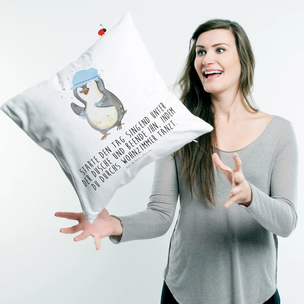 Cushion Penguin have a shower Kissen 40x40, Motivkissen, Kopfkissen 40x40, Zierkissen, Sofakissen, sitzkissen, Kopfkissen, Kissenhülle 40x40, sofakissen, Dekokissen Sofa, Kissen 40x40 Waschbar, Kissenbezüge, Couchkissen, Kissen, Sofakissen 40x40, Dekokissen 40x40, Kissenhülle, Dekokissen, Kissenbezug 40x40, Pinguin, Lebensmotto, glücklich sein, Dusche, Pinguine, Motivation, Neustart, Neuanfang, duschen