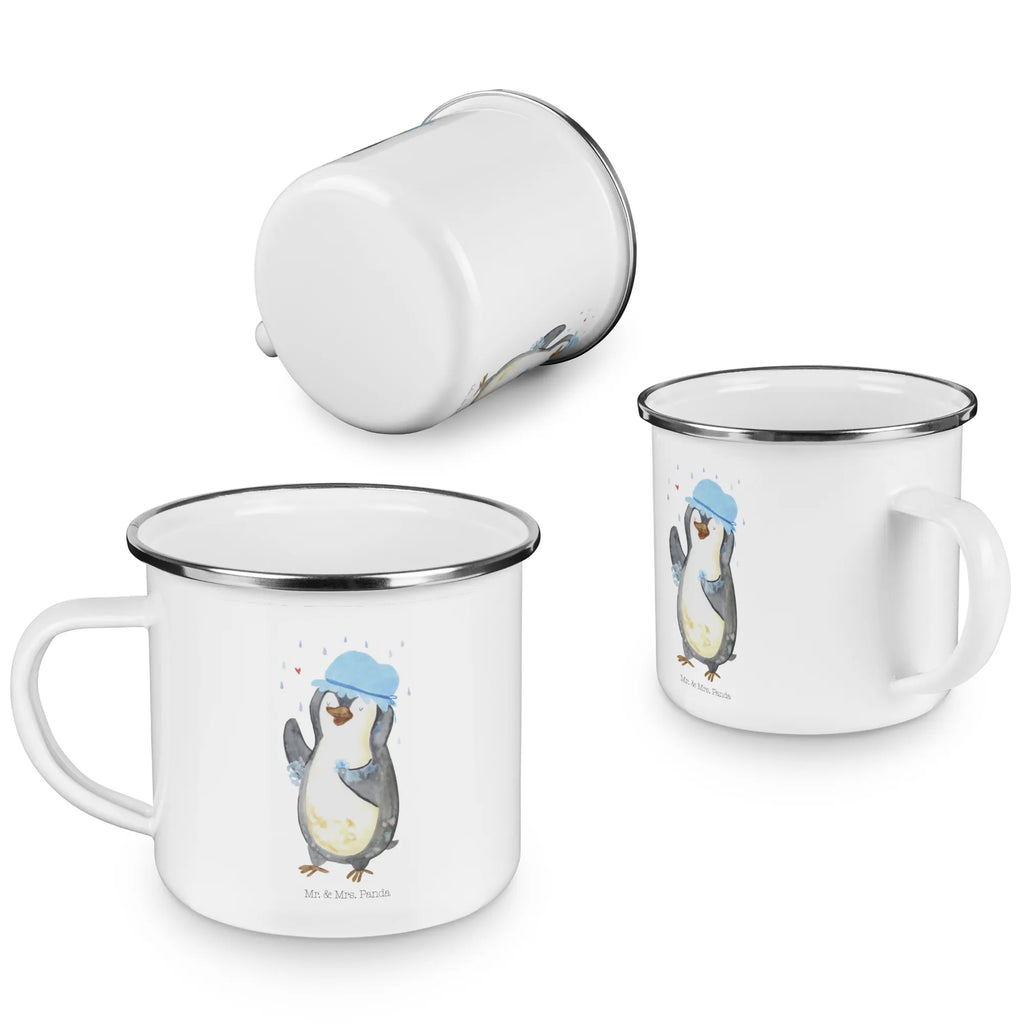 Kempingowy kubek emaliowany Pingwin Prysznic metallbecher, wandertasse, wanderbecher, Campingbecher, Emaille Tasse, Reisebecher, Tasse, Metalltasse, Campingtasse, Pott, Tasse Emaille, Blechtasse, Teebecher, becher emaille, blechbecher, Kaffeetasse, reisetasse, Kaffeebecher, Becher, Emaille Becher, Emailletasse, Teetasse, Trinkbecher, emaillebecher, Pinguin, Lebensmotto, Neuanfang, Duschen, Pinguine, Dusche, Neustart, glücklich sein, Motivation