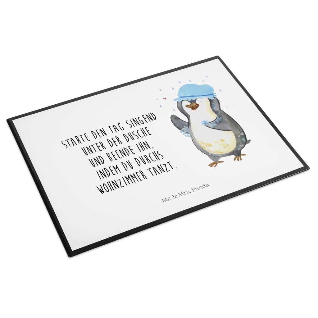 Schreibtischunterlage Pinguin duscht Schreibtisch Unterlagen, Schreibtischunterlage Groß, Schreibwaren, Büroartikel, Bürobedarf, Schreibunterlage, Schreibtischauflage, Pinguin, glücklich sein, Neuanfang, Neustart, Lebensmotto, Motivation, duschen, Pinguine, Dusche