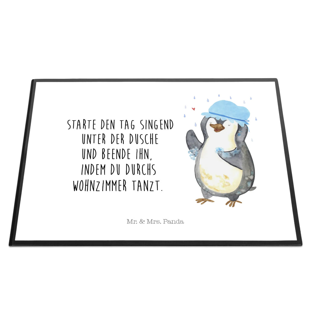 Schreibtischunterlage Pinguin duscht Schreibtisch Unterlagen, Schreibtischunterlage Groß, Schreibwaren, Büroartikel, Bürobedarf, Schreibunterlage, Schreibtischauflage, Pinguin, glücklich sein, Neuanfang, Neustart, Lebensmotto, Motivation, duschen, Pinguine, Dusche