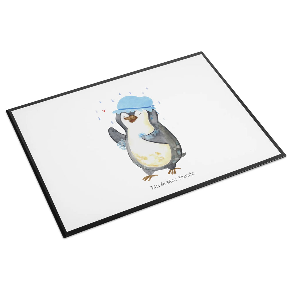 Schreibtischunterlage Pinguin duscht Schreibtisch Unterlagen, Schreibtischunterlage Groß, Schreibwaren, Büroartikel, Bürobedarf, Schreibunterlage, Schreibtischauflage, Pinguin, glücklich sein, Neuanfang, Neustart, Lebensmotto, Motivation, duschen, Pinguine, Dusche