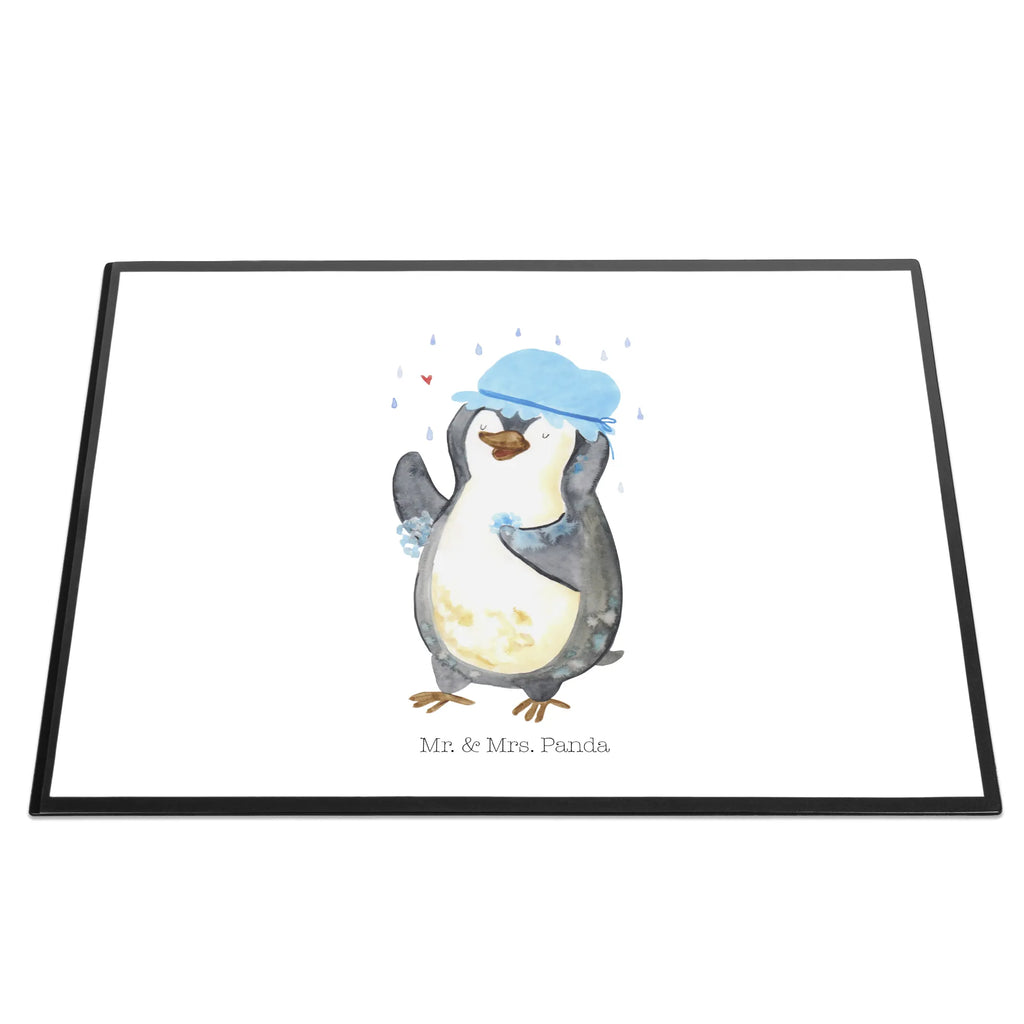 Schreibtischunterlage Pinguin duscht Schreibtisch Unterlagen, Schreibtischunterlage Groß, Schreibwaren, Büroartikel, Bürobedarf, Schreibunterlage, Schreibtischauflage, Pinguin, glücklich sein, Neuanfang, Neustart, Lebensmotto, Motivation, duschen, Pinguine, Dusche