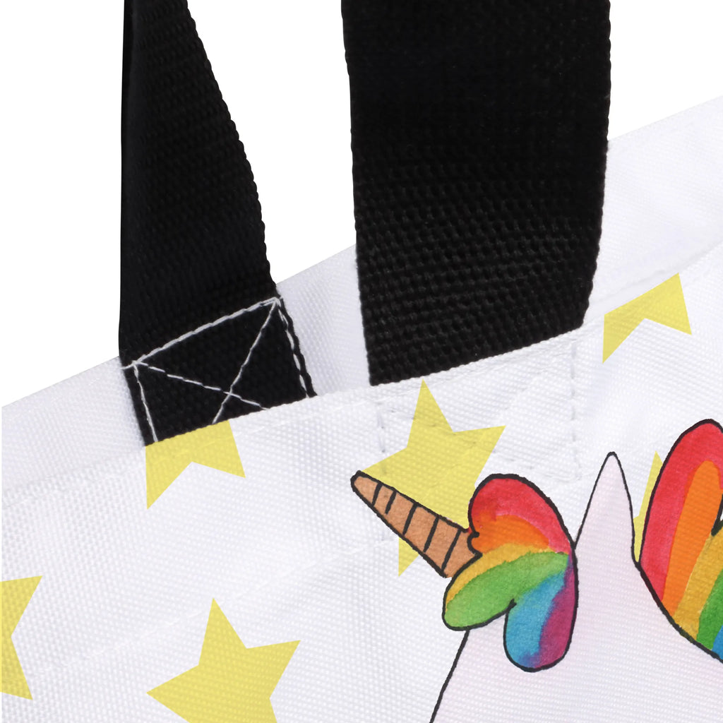 Shopper unicorn happy Tasche, Freizeittasche, Tragebeutel, Einkaufstasche, Shopper, Beutel, Schultasche, Alltagstasche, Strandtasche, Schulbeutel, Einkaufsbeutel, Einhorn, Einhörner, Einhorn Deko, Unicorn, glücklich, spannend, witzig, Lebensfreude, Freude, Spaß, Lachen, Lächeln, fröhlich