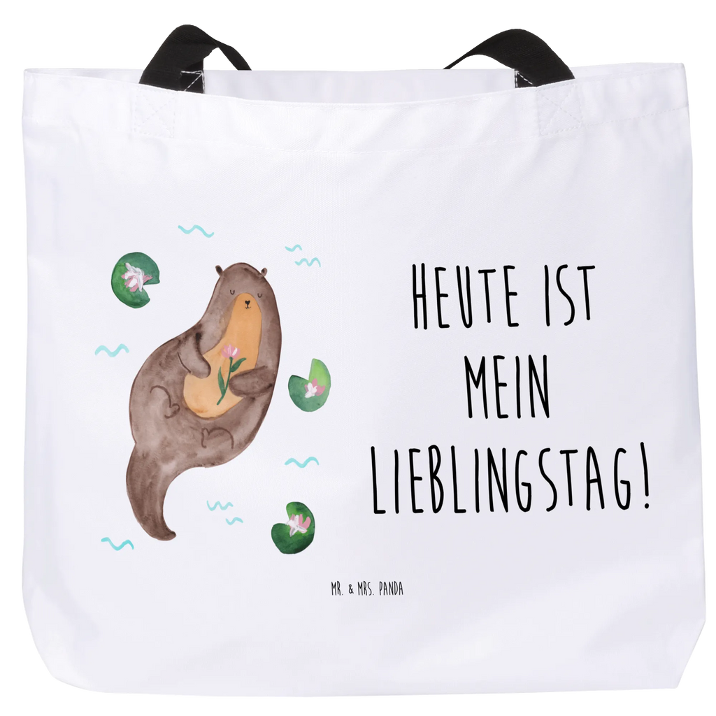 Shopper otter Water Lily Schultertasche, Beutel, Einkaufsbeutel, Schulbeutel, Strandtasche, Freizeittasche, Stofftasche, Tragebeutel, Shopper, XXL Tasche, Einkaufstasche, XL, Tüte, Schultasche, Ausflug, Alltagstasche, Otter, Fischotter, Seeotter, Otter Seeotter See Otter