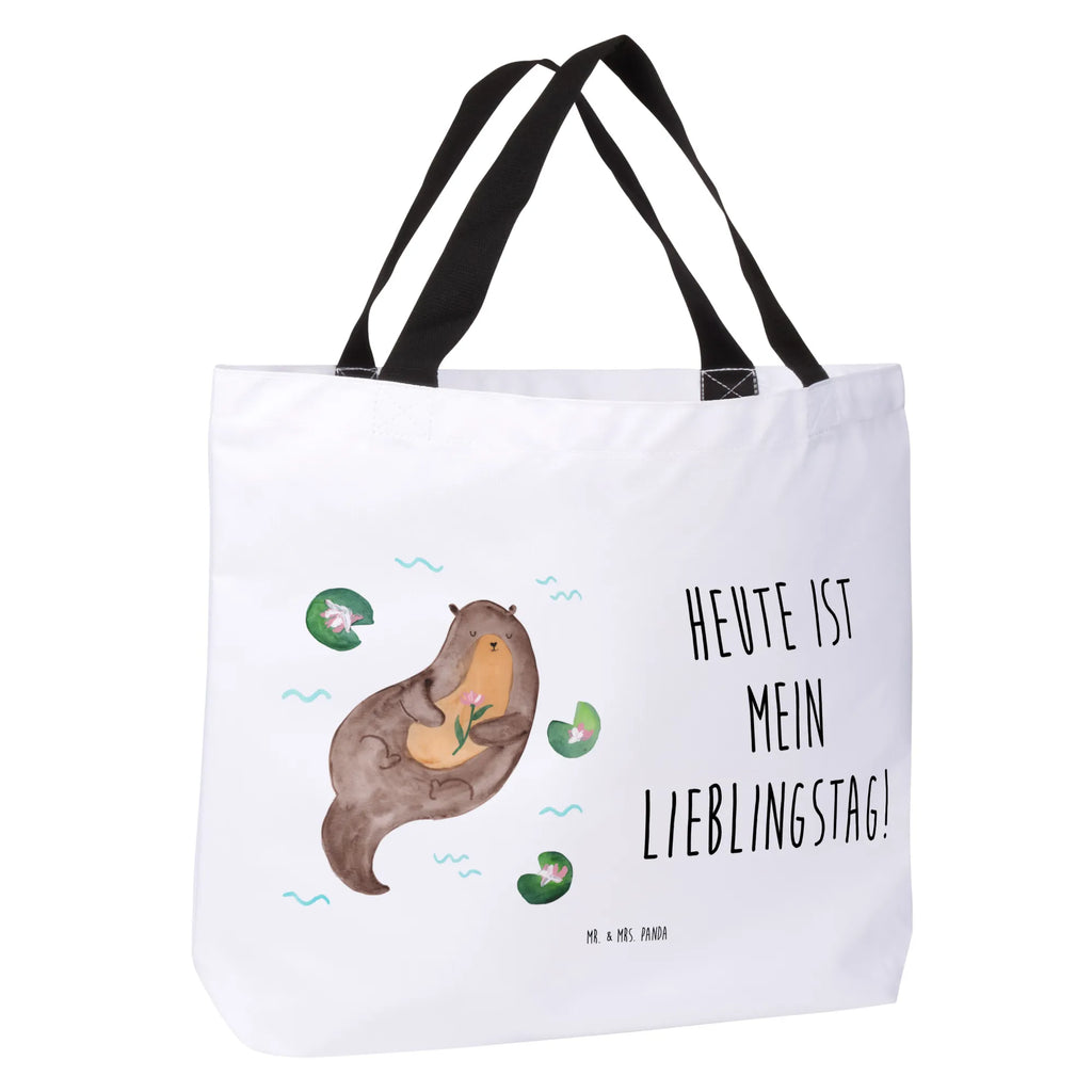 Shopper otter Water Lily Schultertasche, Beutel, Einkaufsbeutel, Schulbeutel, Strandtasche, Freizeittasche, Stofftasche, Tragebeutel, Shopper, XXL Tasche, Einkaufstasche, XL, Tüte, Schultasche, Ausflug, Alltagstasche, Otter, Fischotter, Seeotter, Otter Seeotter See Otter