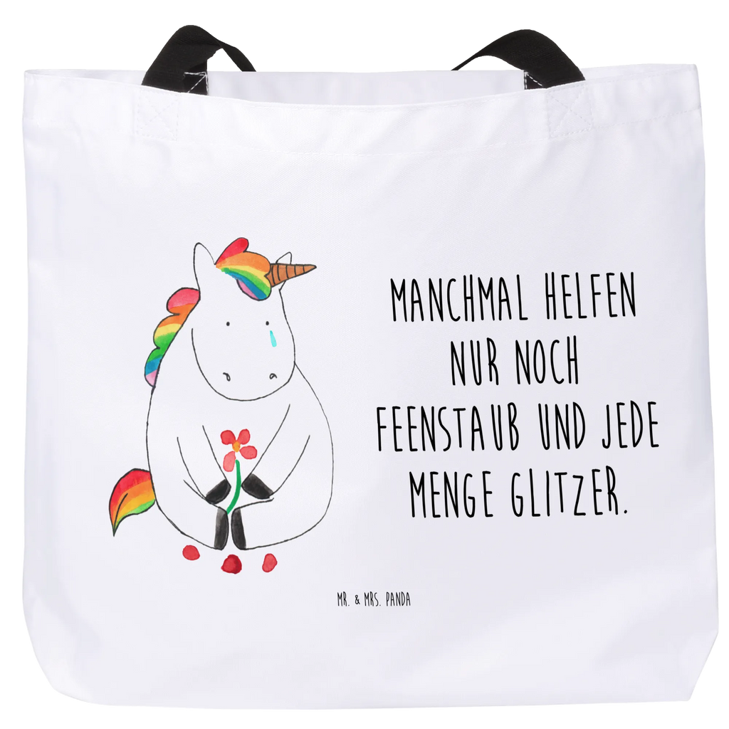Shopper unicorn Sad Alltagstasche, Beutel, Einkaufsbeutel, Tasche, Schulbeutel, Strandtasche, Tragebeutel, Shopper, Schultasche, Freizeittasche, Einkaufstasche, Einhorn, Einhörner, Einhorn Deko, Unicorn, Blume, Liebe, Glitzer, Grußkarte, Trösten. Freundschaft, Freunde, Trauer