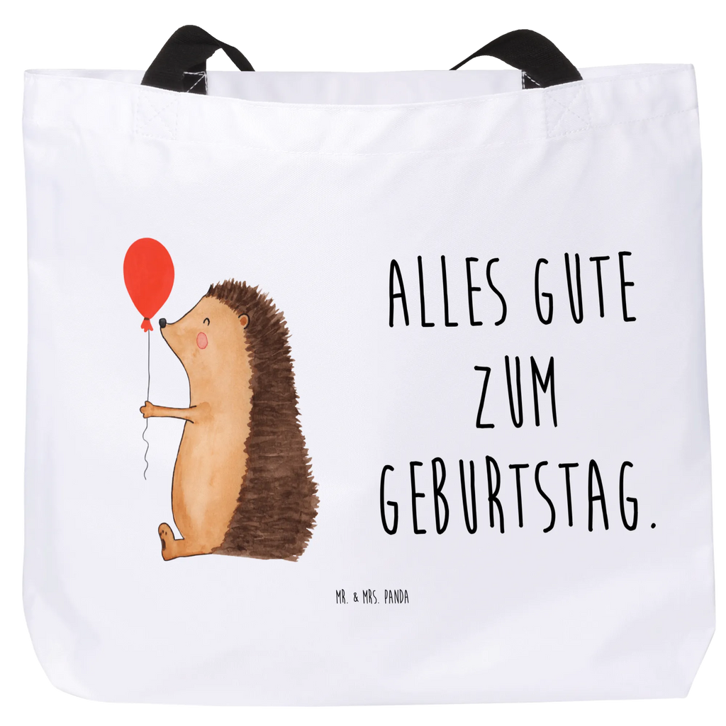 Shopper Igel Luftballon Ausflug, Beutel, Strandtasche, Tragebeutel, Einkaufstasche, Stofftasche, Shopper, Einkaufsbeutel, Schultertasche, Schultasche, Schulbeutel, XXL Tasche, Alltagstasche, Freizeittasche, XL, Tüte, Gute Laune, Lustige Sprüche, Tiermotive, Tiere, Geburtstagskind, Glückwunsch, Herzlichen Glückwunsch, Happy Birthday, Igel, Ballon, Geburtstag