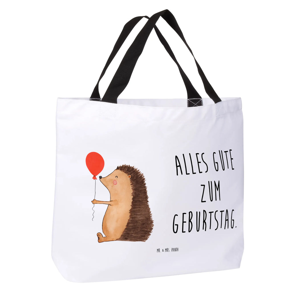 Shopper Igel Luftballon Ausflug, Beutel, Strandtasche, Tragebeutel, Einkaufstasche, Stofftasche, Shopper, Einkaufsbeutel, Schultertasche, Schultasche, Schulbeutel, XXL Tasche, Alltagstasche, Freizeittasche, XL, Tüte, Gute Laune, Lustige Sprüche, Tiermotive, Tiere, Geburtstagskind, Glückwunsch, Herzlichen Glückwunsch, Happy Birthday, Igel, Ballon, Geburtstag
