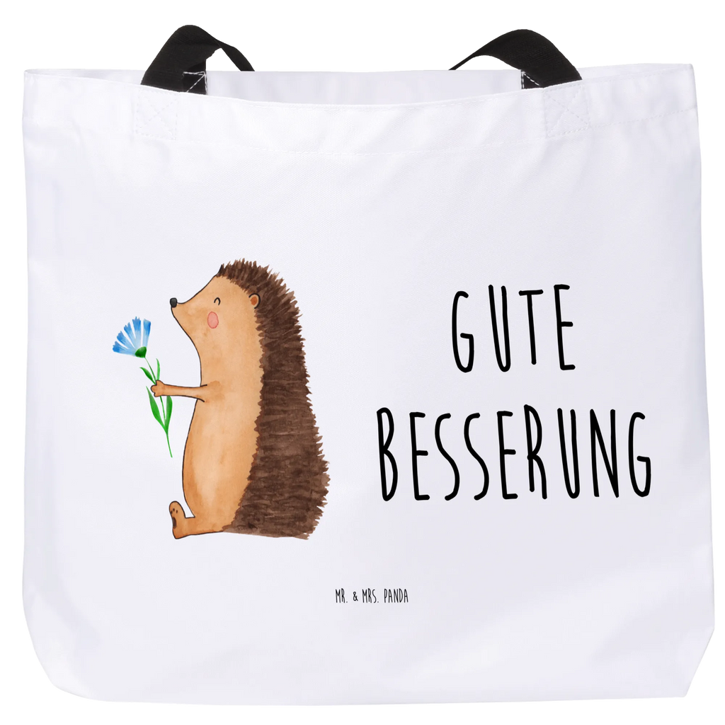 Shopper Hedgehog Flower Schulbeutel, Strandtasche, Shopper, Alltagstasche, Freizeittasche, Schultasche, Tasche, Einkaufsbeutel, Einkaufstasche, Tragebeutel, Beutel, Tiermotive, Gute Laune, lustige Sprüche, Tiere, Gute Besserung, Krankheit, Krankenhaus, Genesungswünsche, Besuch, krank, Igel