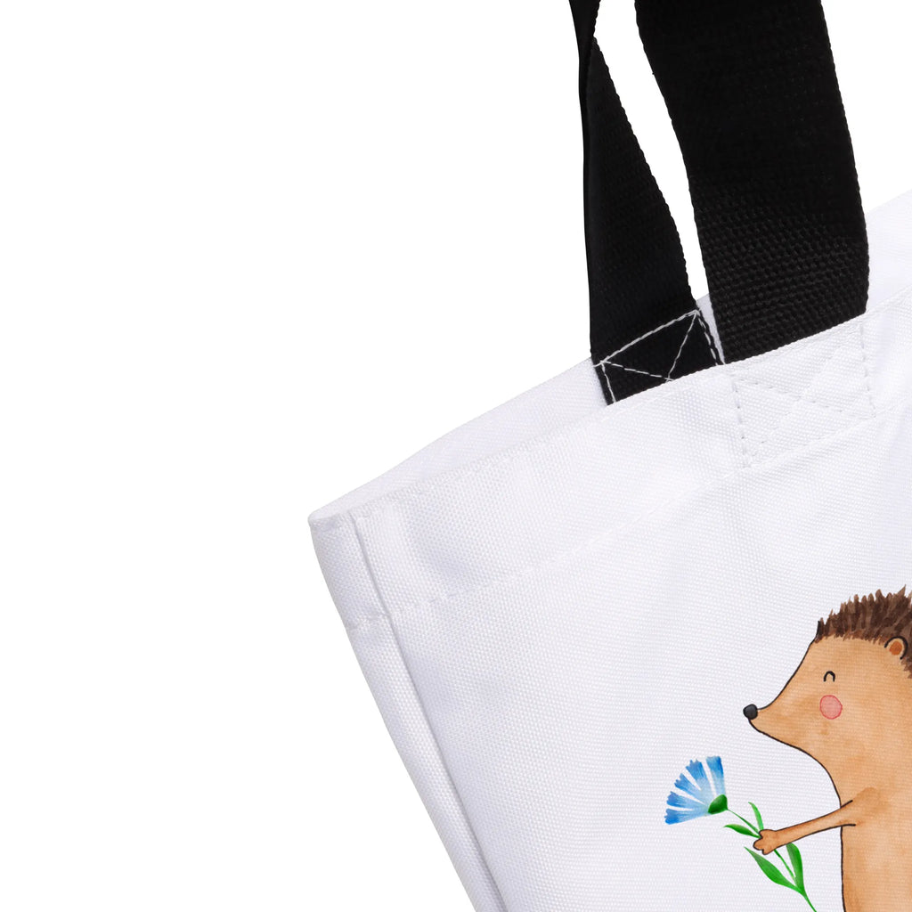 Shopper Hedgehog Flower Schulbeutel, Strandtasche, Shopper, Alltagstasche, Freizeittasche, Schultasche, Tasche, Einkaufsbeutel, Einkaufstasche, Tragebeutel, Beutel, Tiermotive, Gute Laune, lustige Sprüche, Tiere, Gute Besserung, Krankheit, Krankenhaus, Genesungswünsche, Besuch, krank, Igel