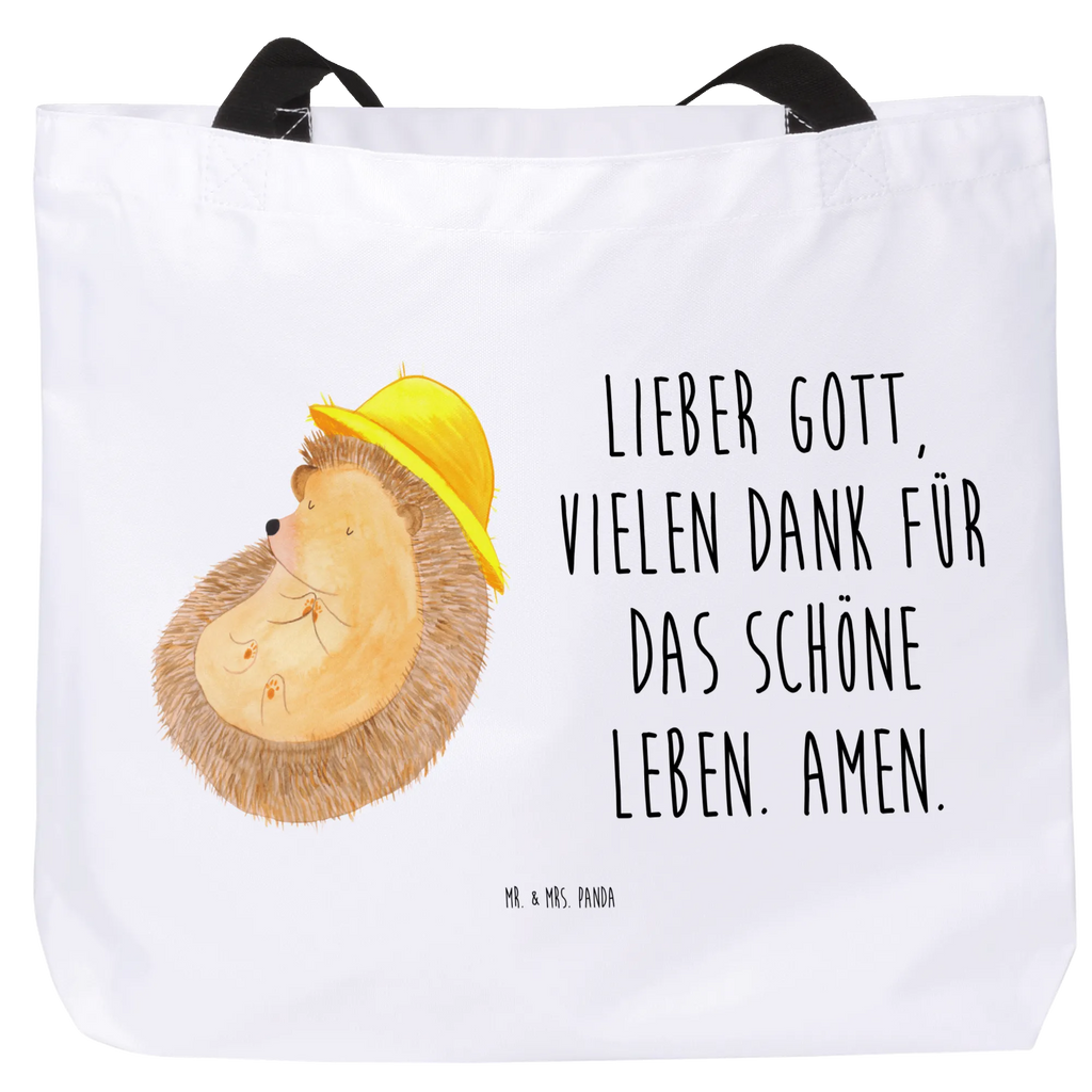 Shopper Igel Beten XXL Tasche, Einkaufsbeutel, Schultertasche, Tragebeutel, Shopper, Stofftasche, Alltagstasche, XL, Strandtasche, Einkaufstasche, Schulbeutel, Beutel, Schultasche, Ausflug, Tüte, Freizeittasche, Gute Laune, Lustige Sprüche, Tiermotive, Tiere, Igel, Amen, Genießen, Leben, Igel mit Hut, Dankbar sein, Beten, Gott, Dankbar, Dankbarkeit, Sonnenhut