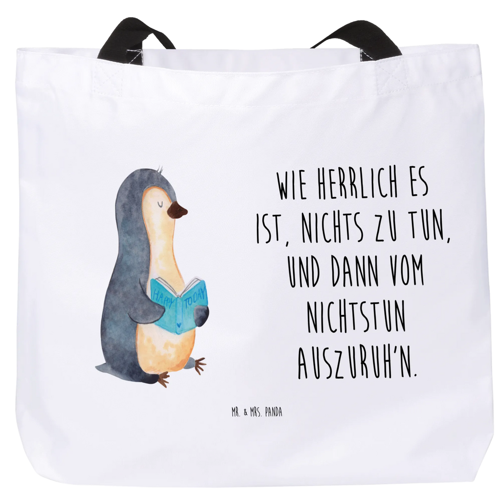 Shopper Penguin A book Strandtasche, Schulbeutel, Schultertasche, Stofftasche, Alltagstasche, XXL Tasche, Freizeittasche, Ausflug, Tüte, Schultasche, Beutel, Shopper, Tragebeutel, Einkaufsbeutel, XL, Einkaufstasche, Pinguin, Faulenzen, Ferien, Urlaub, Pinguine, Lesen, Buch, Bücherwurm, Nichtstun, Freizeit