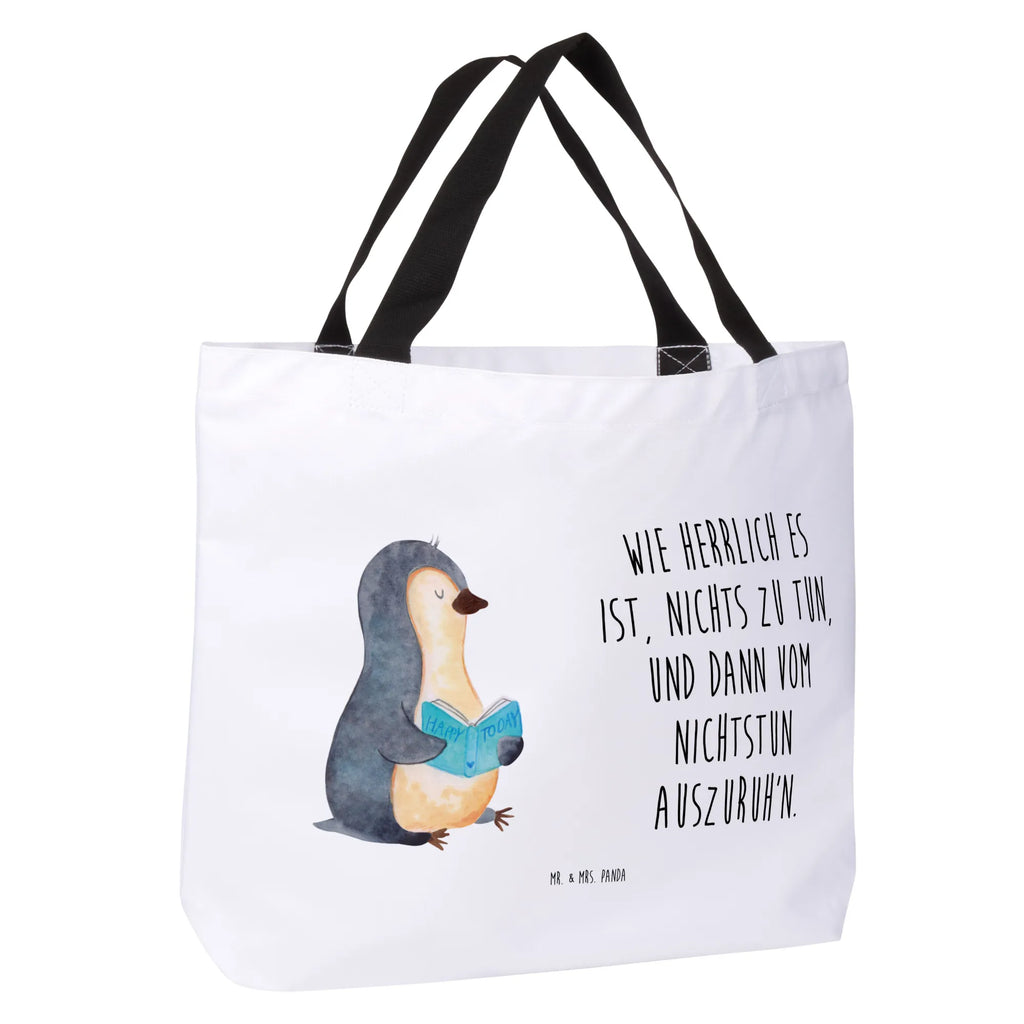 Shopper Penguin A book Strandtasche, Schulbeutel, Schultertasche, Stofftasche, Alltagstasche, XXL Tasche, Freizeittasche, Ausflug, Tüte, Schultasche, Beutel, Shopper, Tragebeutel, Einkaufsbeutel, XL, Einkaufstasche, Pinguin, Faulenzen, Ferien, Urlaub, Pinguine, Lesen, Buch, Bücherwurm, Nichtstun, Freizeit